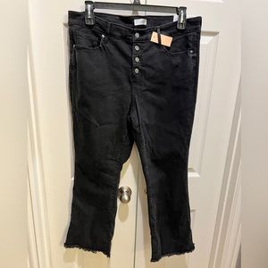 LOFT plus Sz 16 flare crop black jeans
